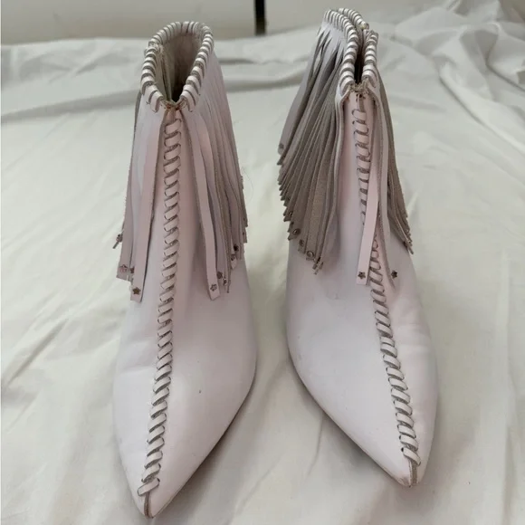 Jeffrey Campbell White Fringe Ankle Booties - Picture 4 of 7